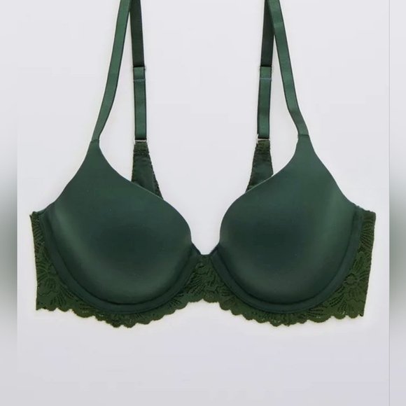 Aerie Real Sunnie Full Coverage Lightly Lined Blossom Lace Bra, Green, 40B, NWT - Picture 5 of 14